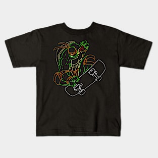 Neon 90's Ninja Turtle Michelangelo Kids T-Shirt